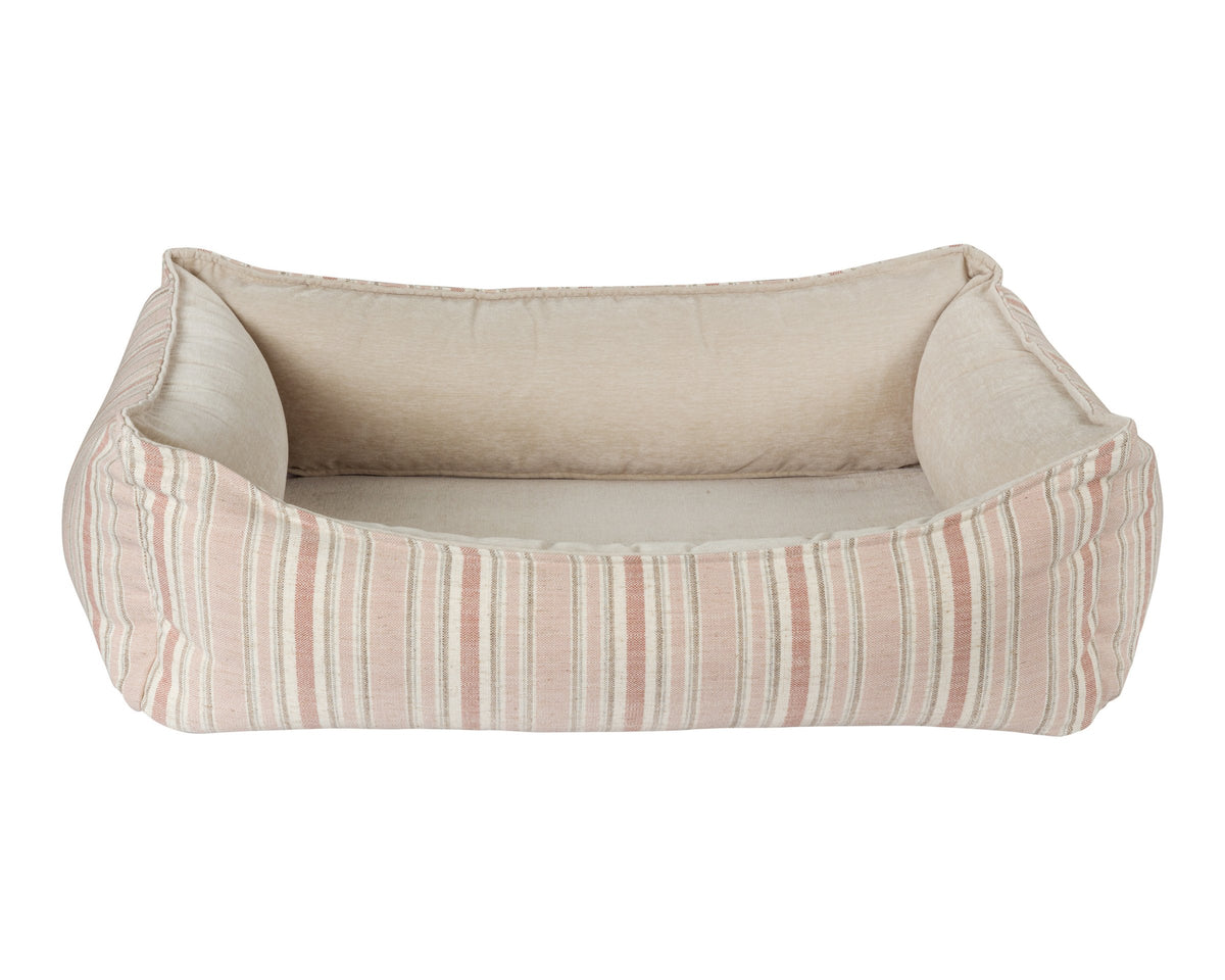 Oslo Ortho orthopedic dog bed in Sanibel Stripe fabric.