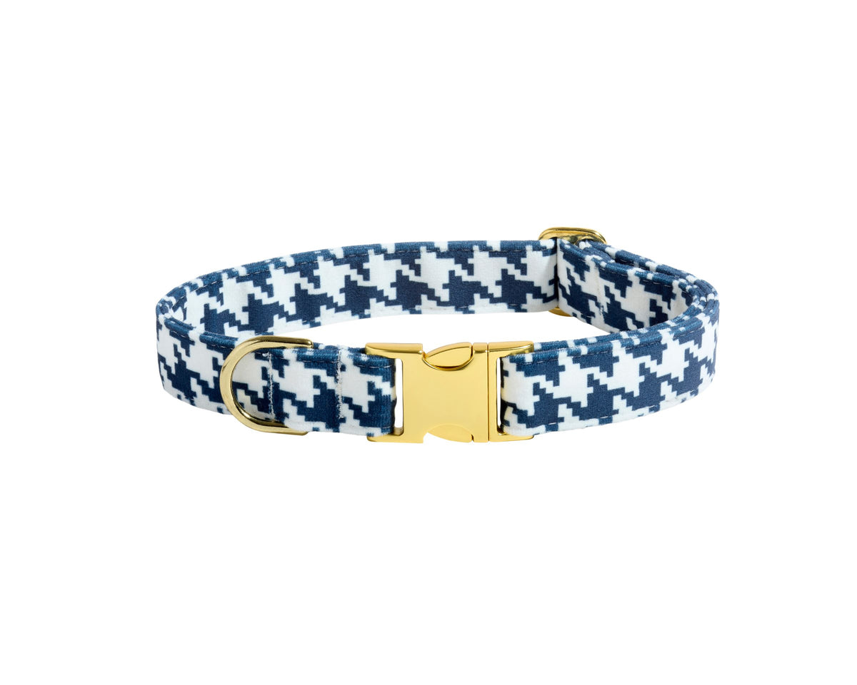 Designer Buckle Collar in Marine Check