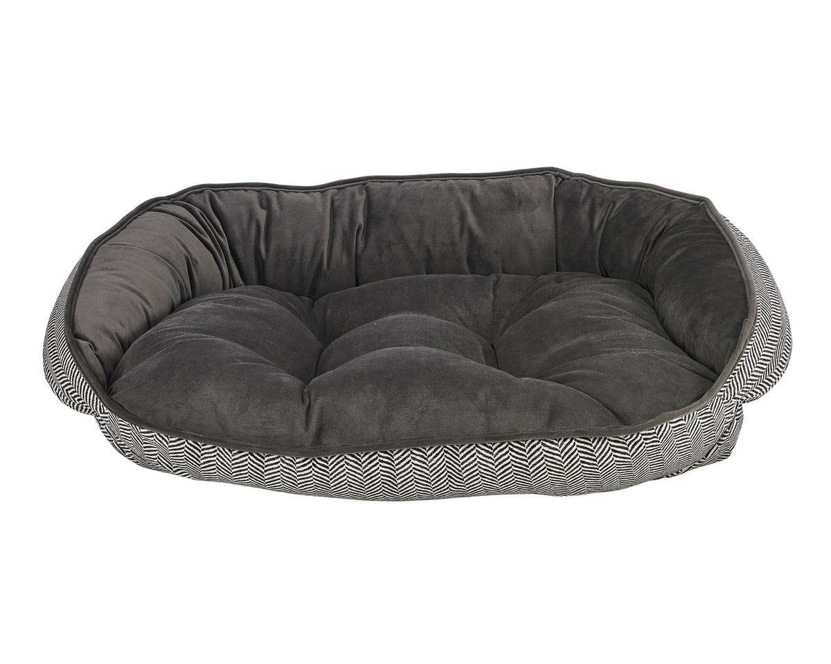 Crescent Reversible Bed in Herringbone and Ash