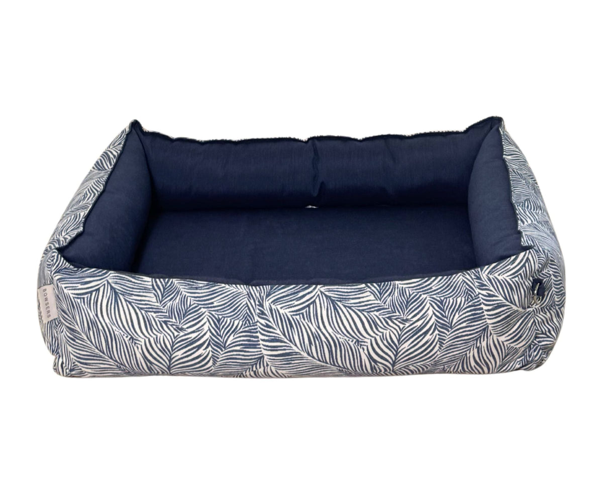 Terrace Bed in Navy Palms