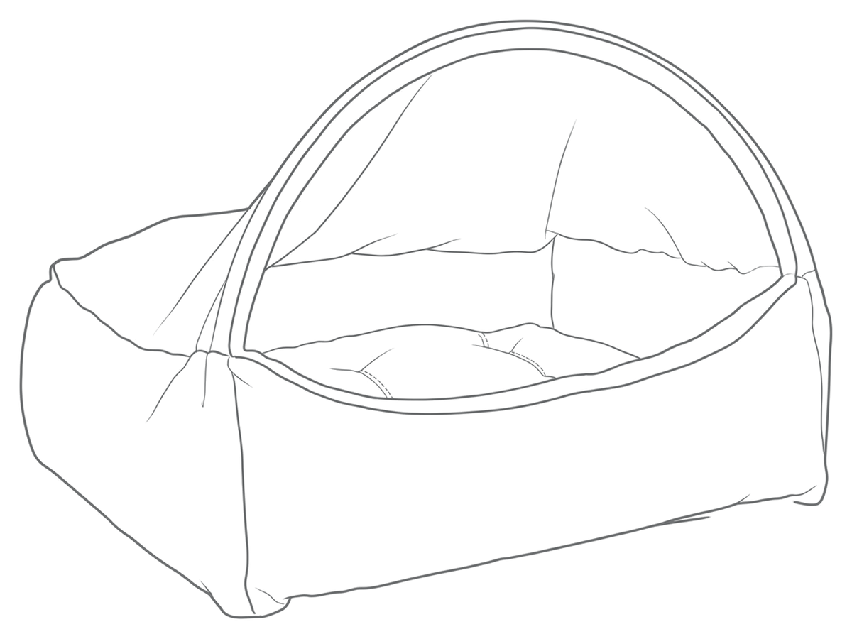 Line drawing of the Canopy Bed, numbered to match the list beside it.