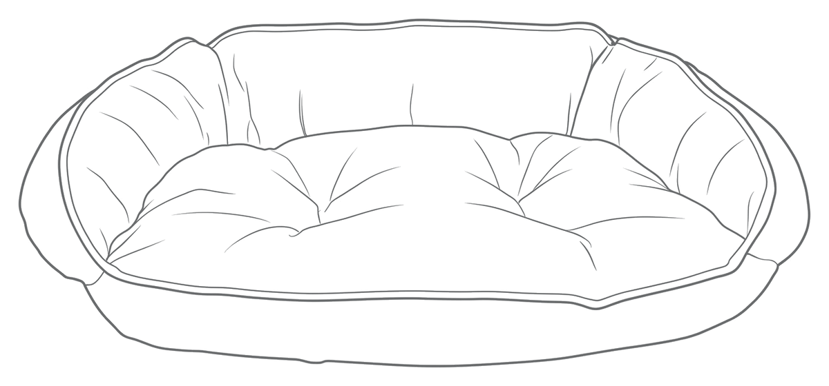 Line drawing of the Crescent Reversible Bed, numbered to match the list beside it.