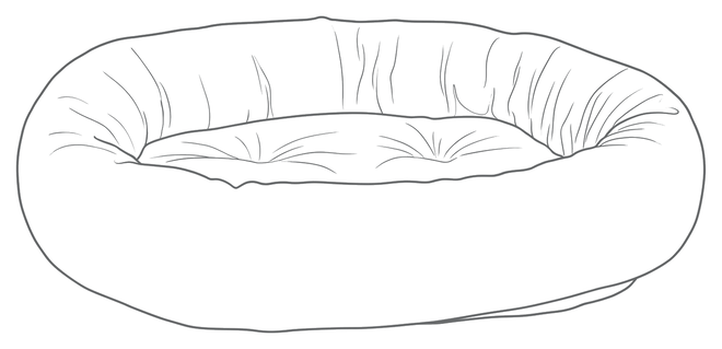 Donut Bed, line drawing