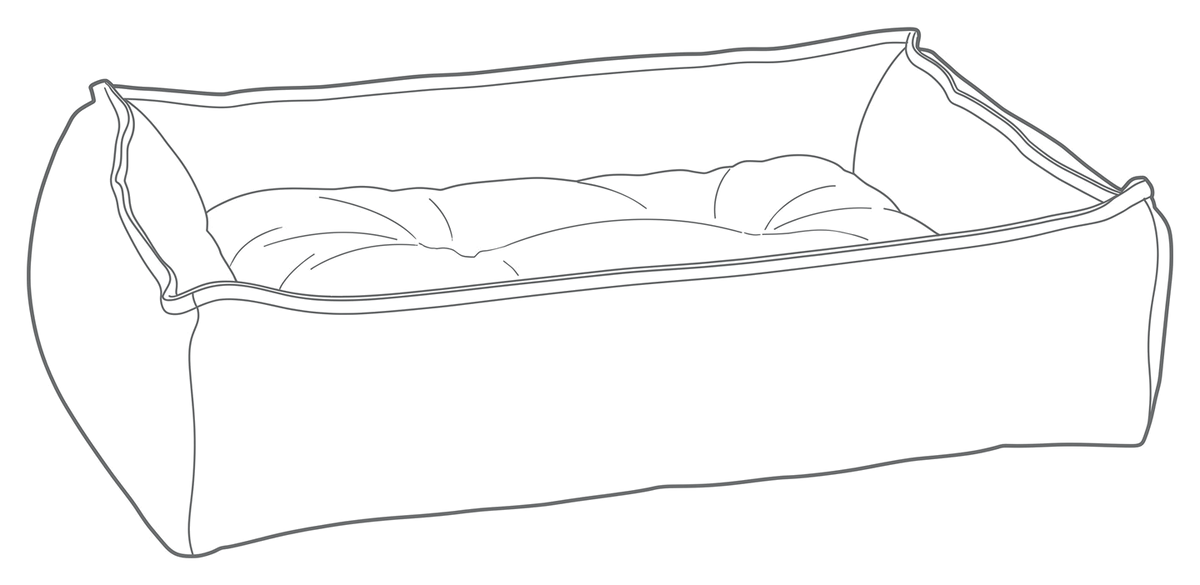 Line drawing of the Sterling Lounge Bed, numbered to match the list beside it.
