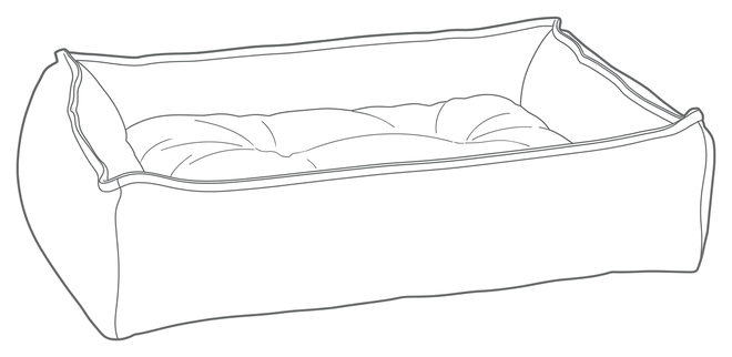 Sterling Lounge Bed, line drawing