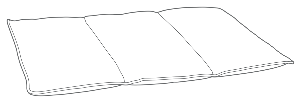Line drawing of the Urban Home & Travel Mat, numbered to match the list beside it.