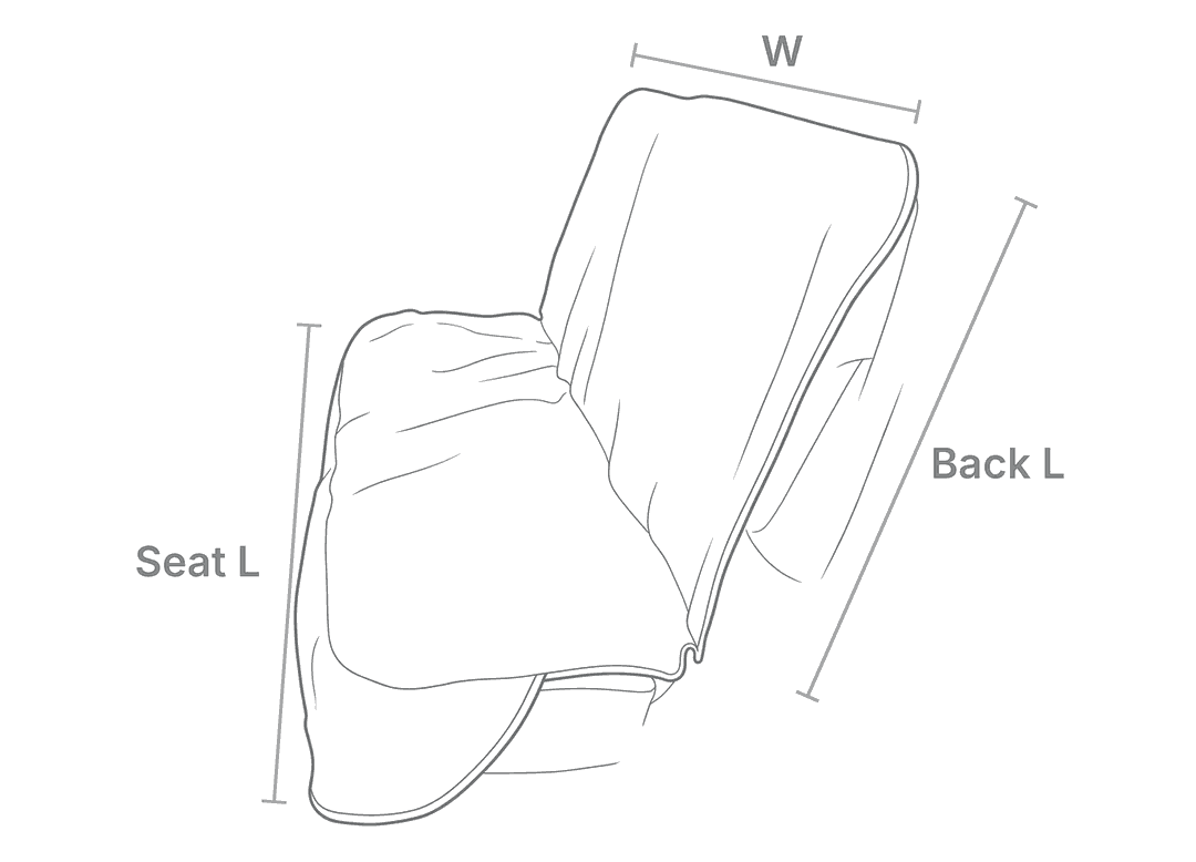 Size drawing for Bench Car Seat Cover