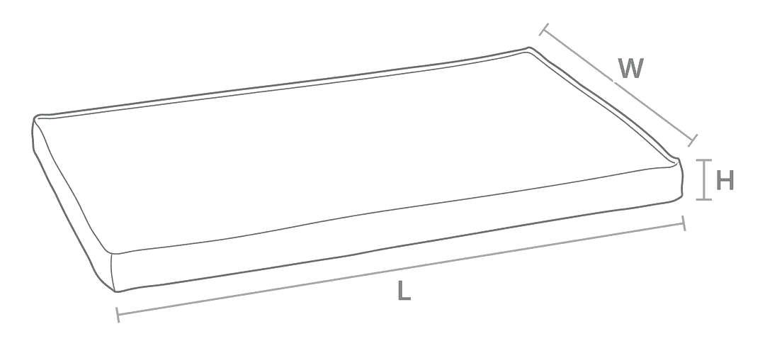 Size drawing for Cool Gel Memory Foam Mattress