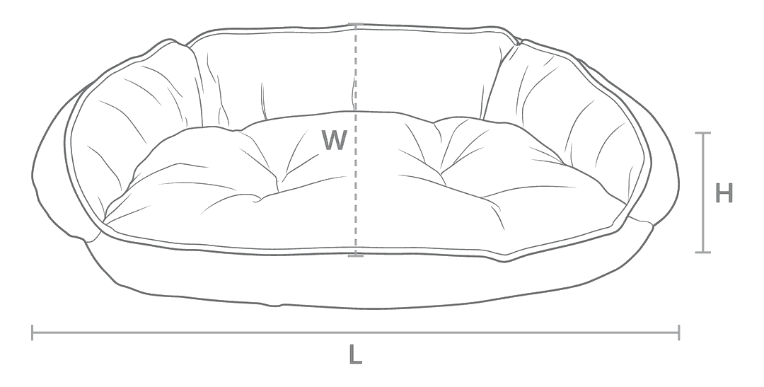Size drawing for Crescent Reversible Bed