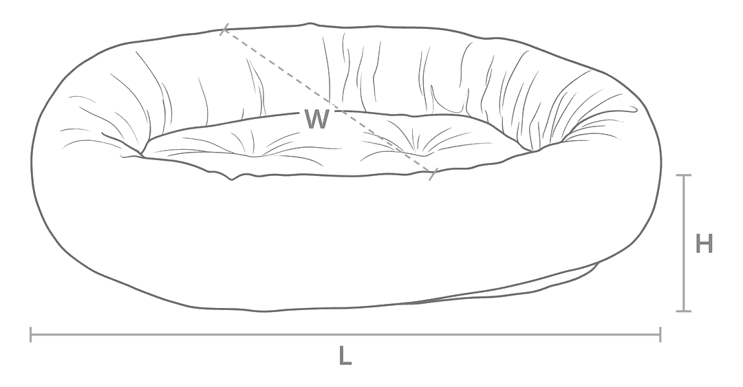 Size drawing for Sale Donut Bed