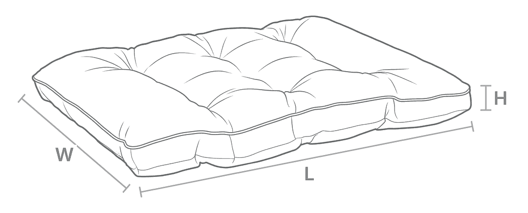 Size drawing for Dream Futon