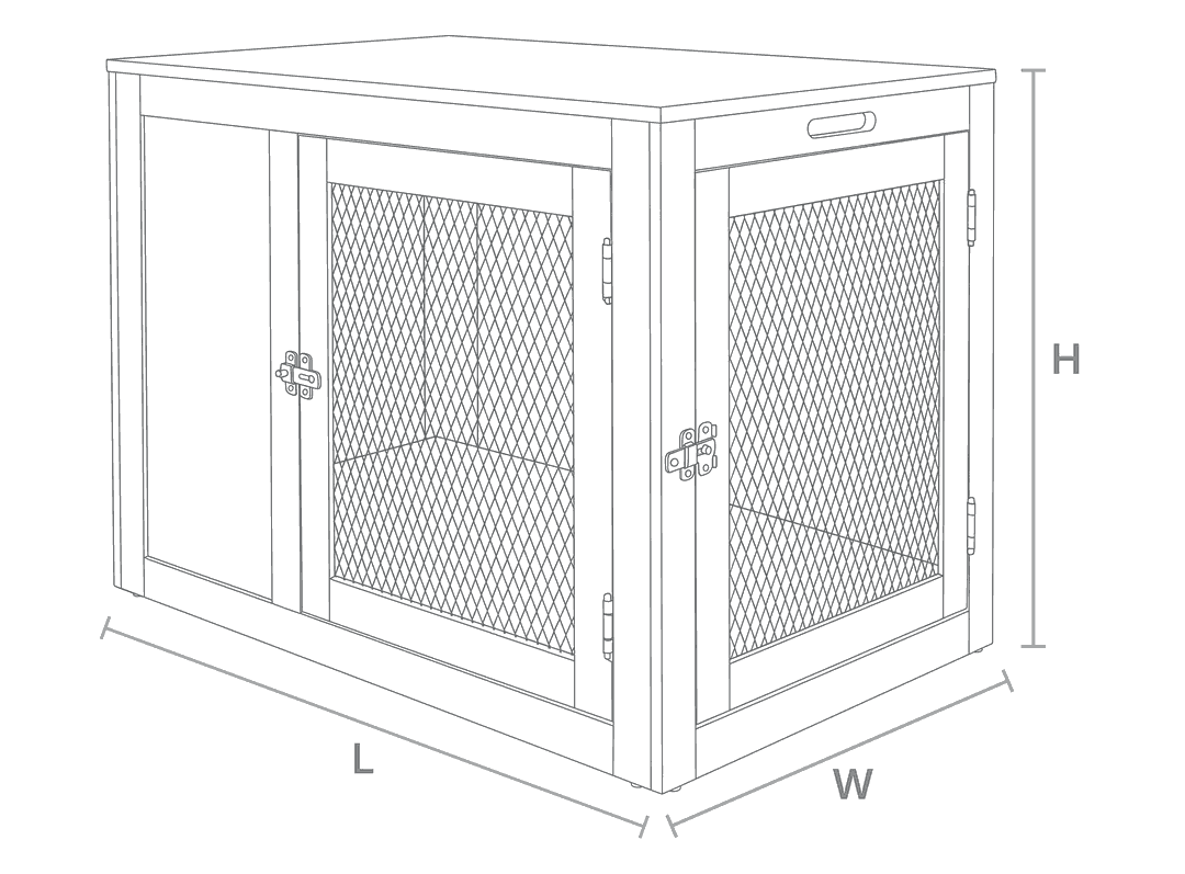 Size drawing for Fresco Dog Crate