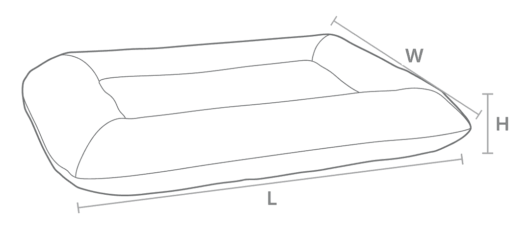 Size drawing for Hugo Futon