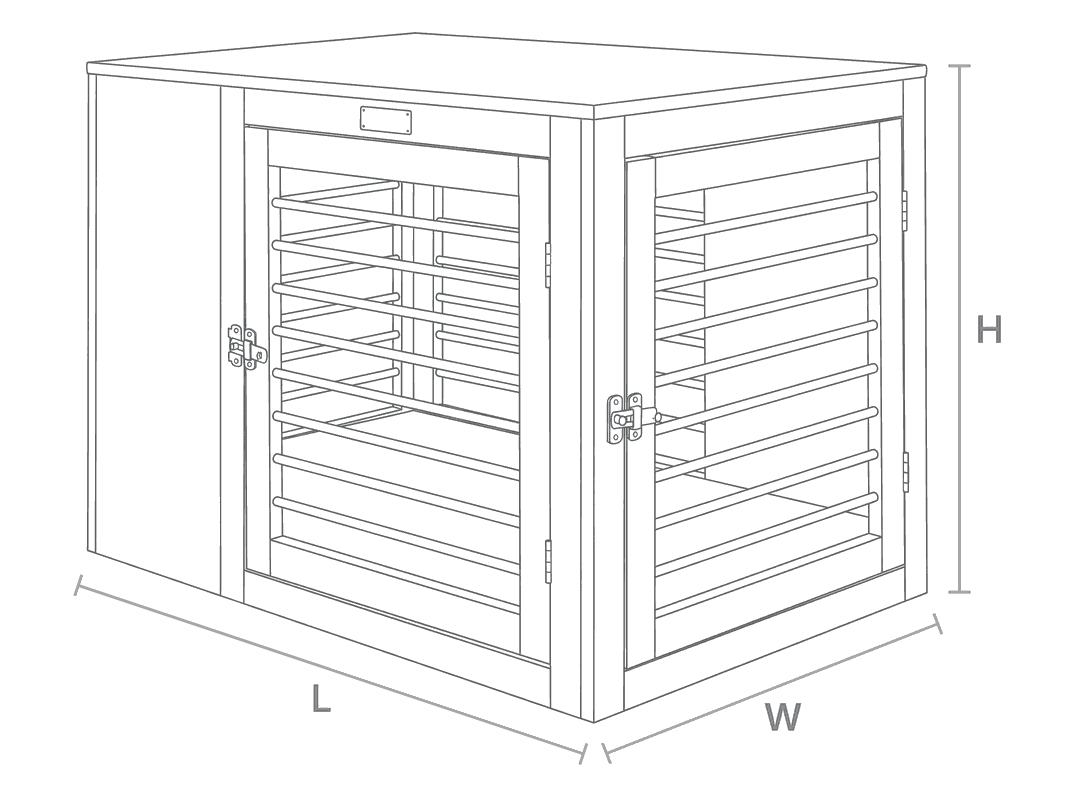 Size drawing for Moderno Crate