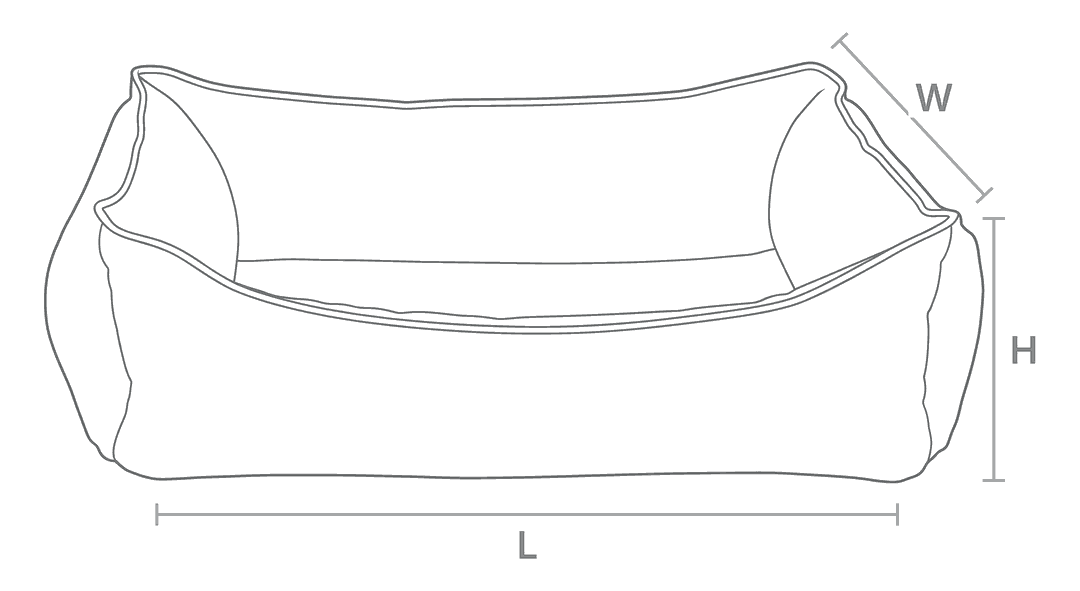 Size drawing for Oslo Ortho Bed