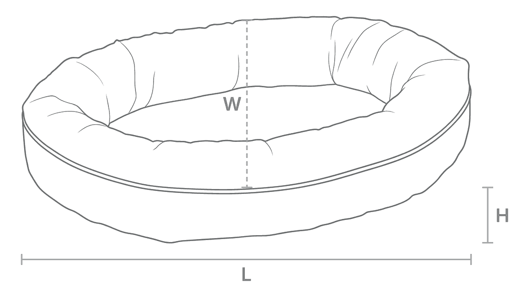Size drawing for Ovie Bed