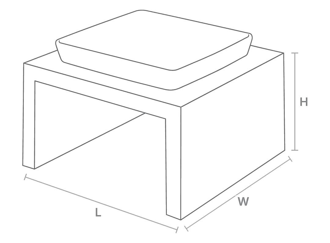 Size drawing for Moderno Single Wood Feeder