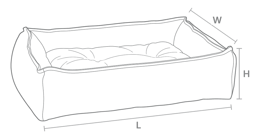 Size drawing for Sterling Lounge Bed